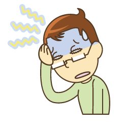 頭痛がする男性のイラスト