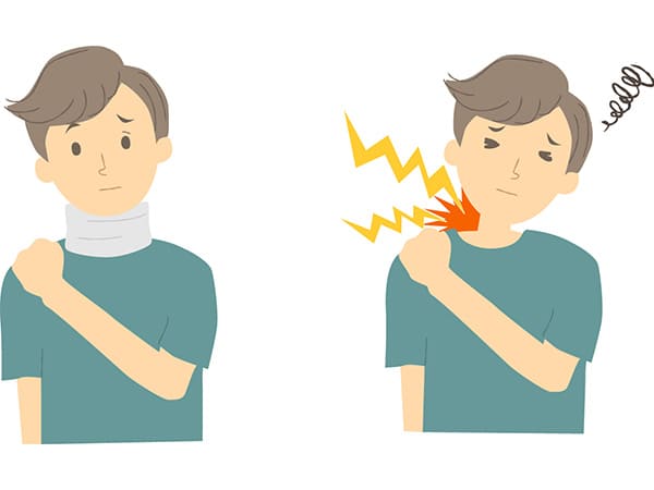 むち打ちの男性イラスト