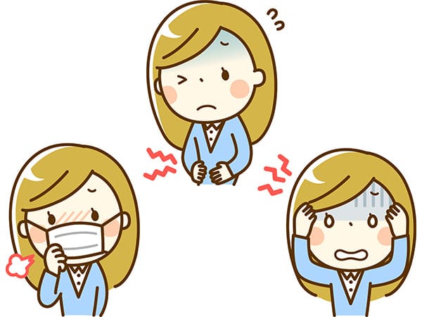 体調不良の女性イラスト